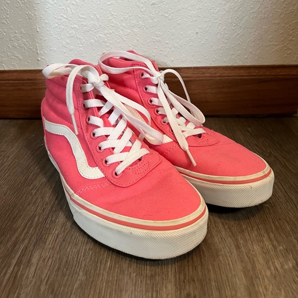 Vans Shoes - Hot Pink hightop Vans NWOT